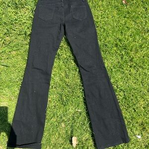 Black flared denim jeans